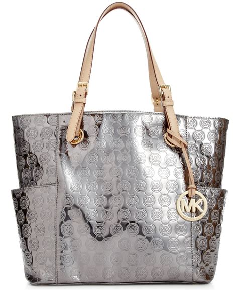 michael kors two tone purse|michael kors metallic tote bag.